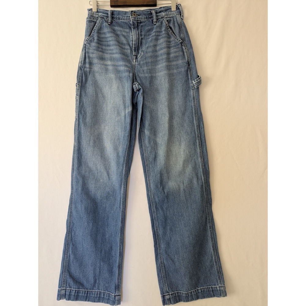 American Eagle AE77 Womens Stovepipe Carpenter Jeans Sz 27 High Rise Medium Wash